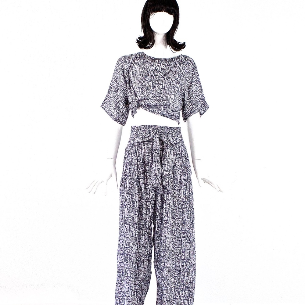 VTG 80's Chez Zvanni India SILK Pants and Shirt